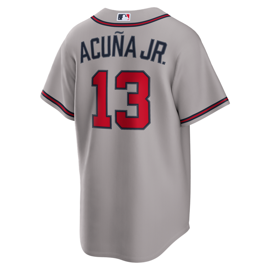 Atlanta Braves Nike Ronald Acuña Jr. Road Replica Baseball Jersey - Gray