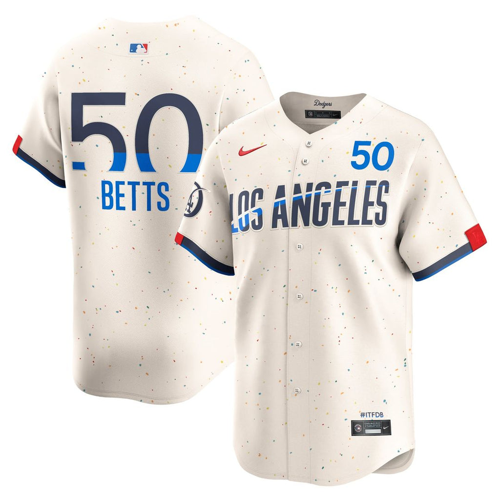 Los Angeles Dodgers Nike Mookie Betts City Connect Limited Baseball Jersey - Cream