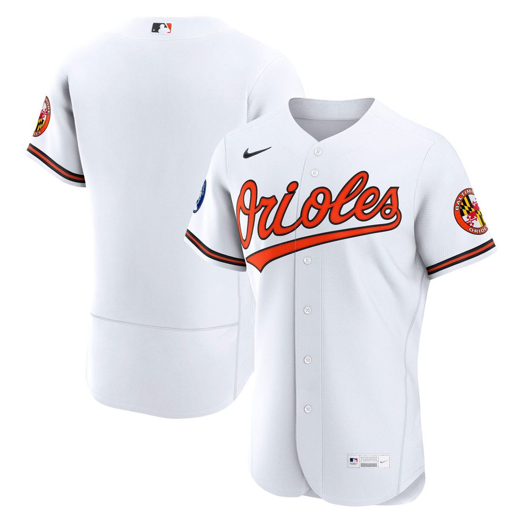 Baltimore Orioles Nike Home Sponsor Patch Authentic Baseball Jersey - White