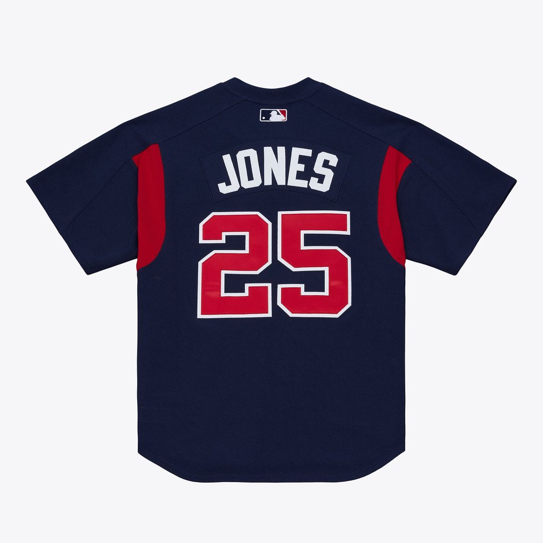 Atlanta Braves Mitchell & Ness Andruw Jones Authentic Batting Practice Baseball Jersey - Navy