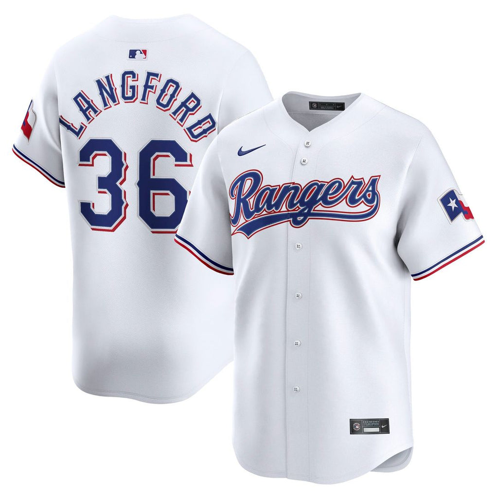 Texas Rangers Nike Wyatt Langford Home Limited Baseball Jersey - White