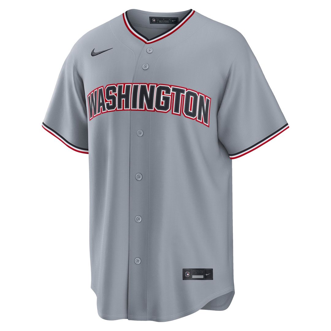 Washington Nationals Nike James Wood Road Replica Baseball Jersey - Gray