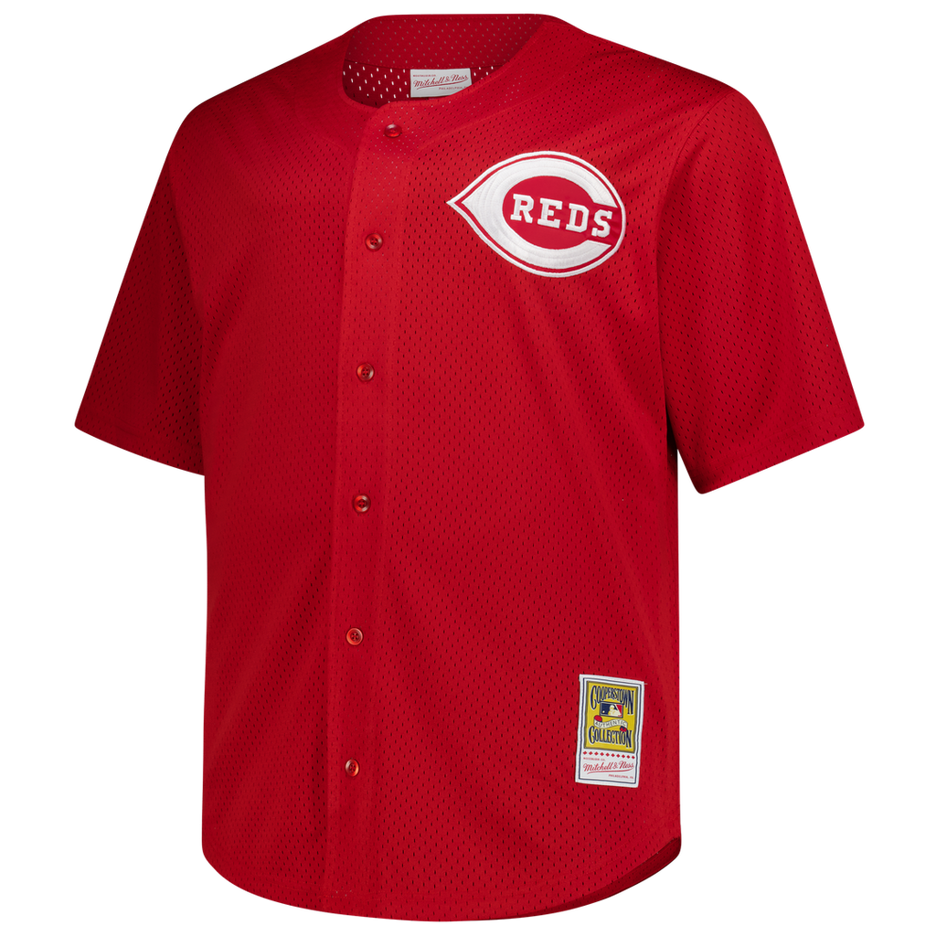 Cincinnati Reds Mitchell & Ness Deion Sanders Big & Tall Cooperstown Mesh Batting Practice Baseball Jersey - Red