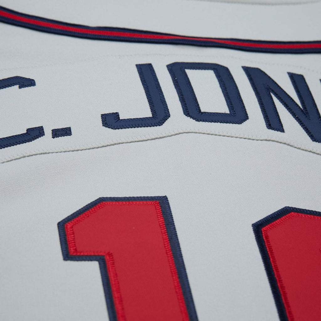 Atlanta Braves Mitchell & Ness Chipper Jones 1995 Throwback Authentic Baseball Jersey - Gray