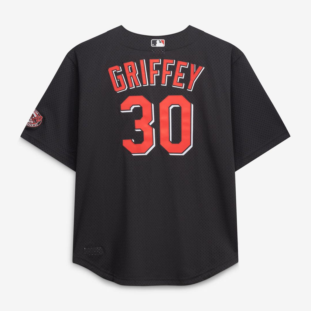 Cincinnati Reds Mitchell & Ness Ken Griffey Jr. Big & Tall Cooperstown Mesh Batting Practice Baseball Jersey - Black