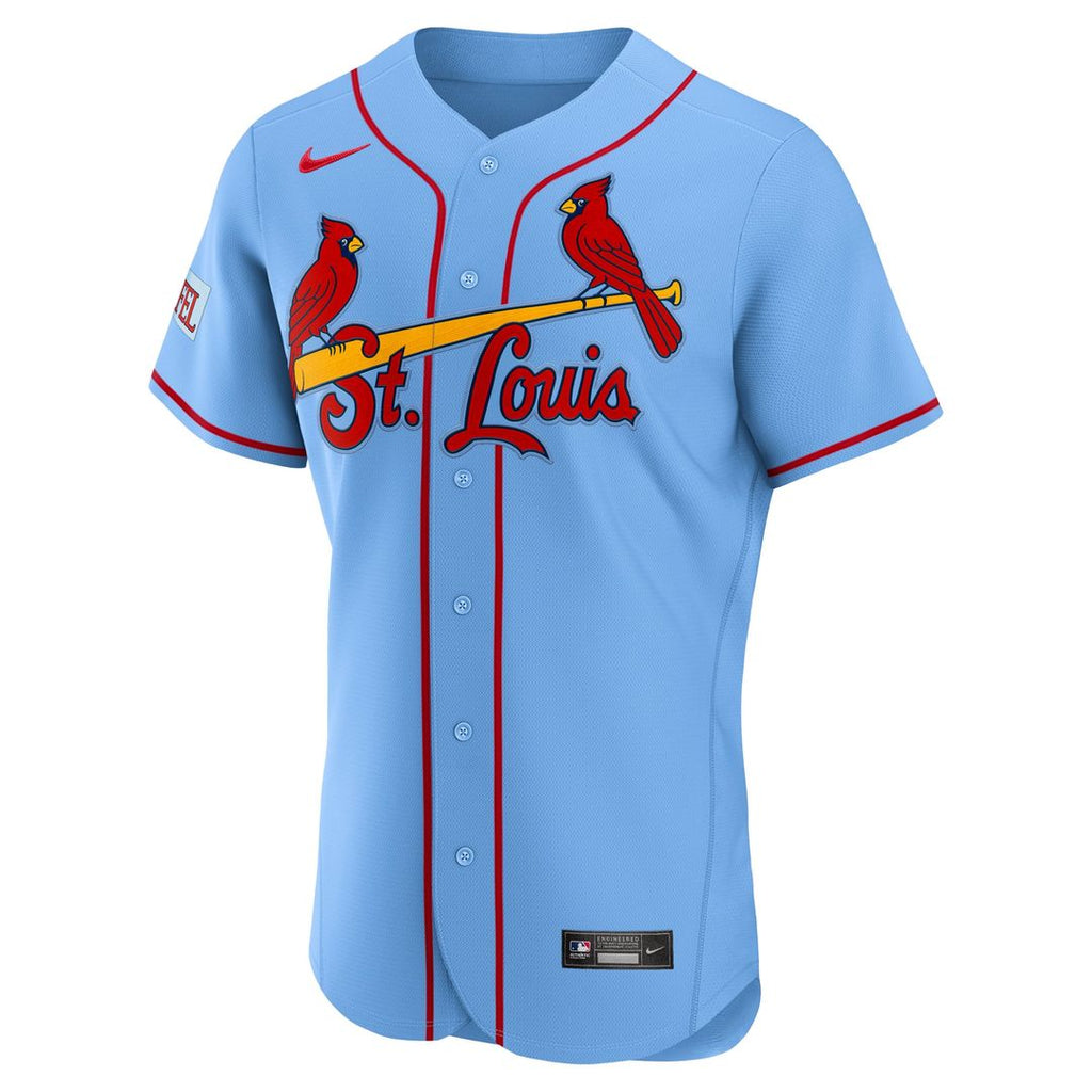 St. Louis Cardinals Nike Alternate Sponsor Patch Authentic Baseball Jersey - Light Blue