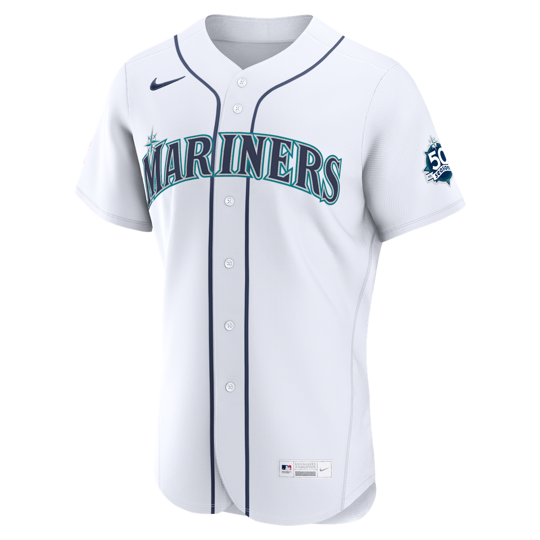 Seattle Mariners Nike Julio Rodriguez Home 50th Season Authentic Baseball Jersey - White