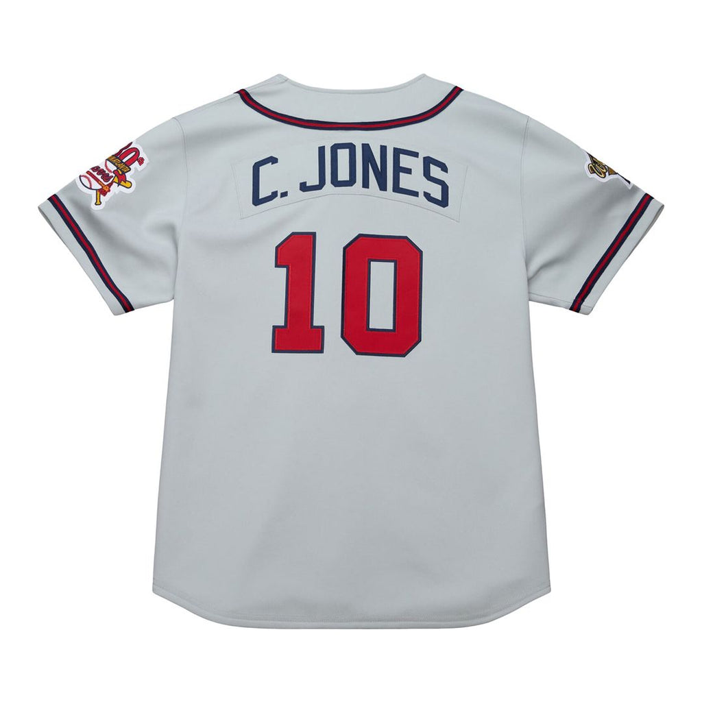 Atlanta Braves Mitchell & Ness Chipper Jones 1995 Throwback Authentic Baseball Jersey - Gray