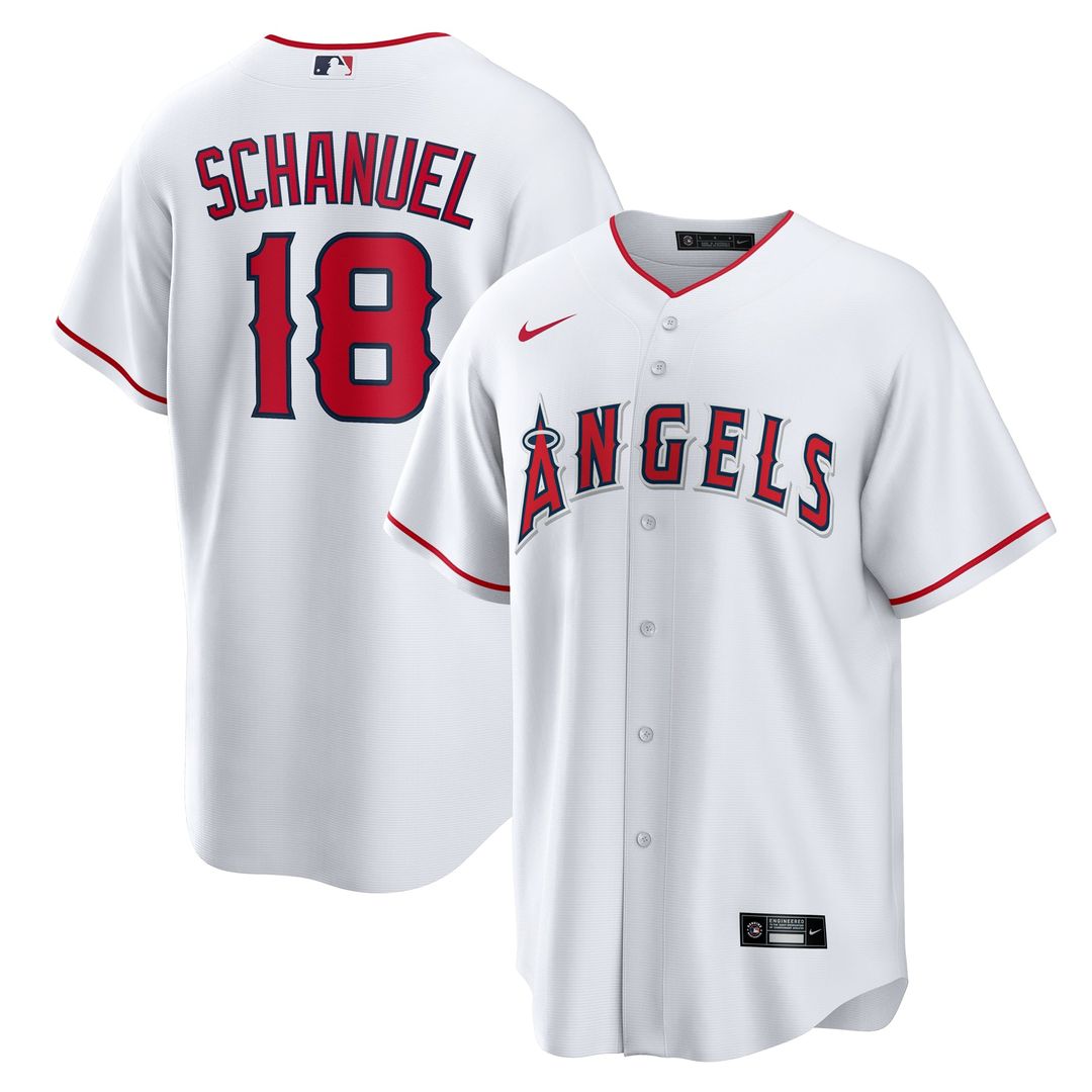 Los Angeles Angels Nike Nolan Schanuel Home Replica Baseball Jersey - White
