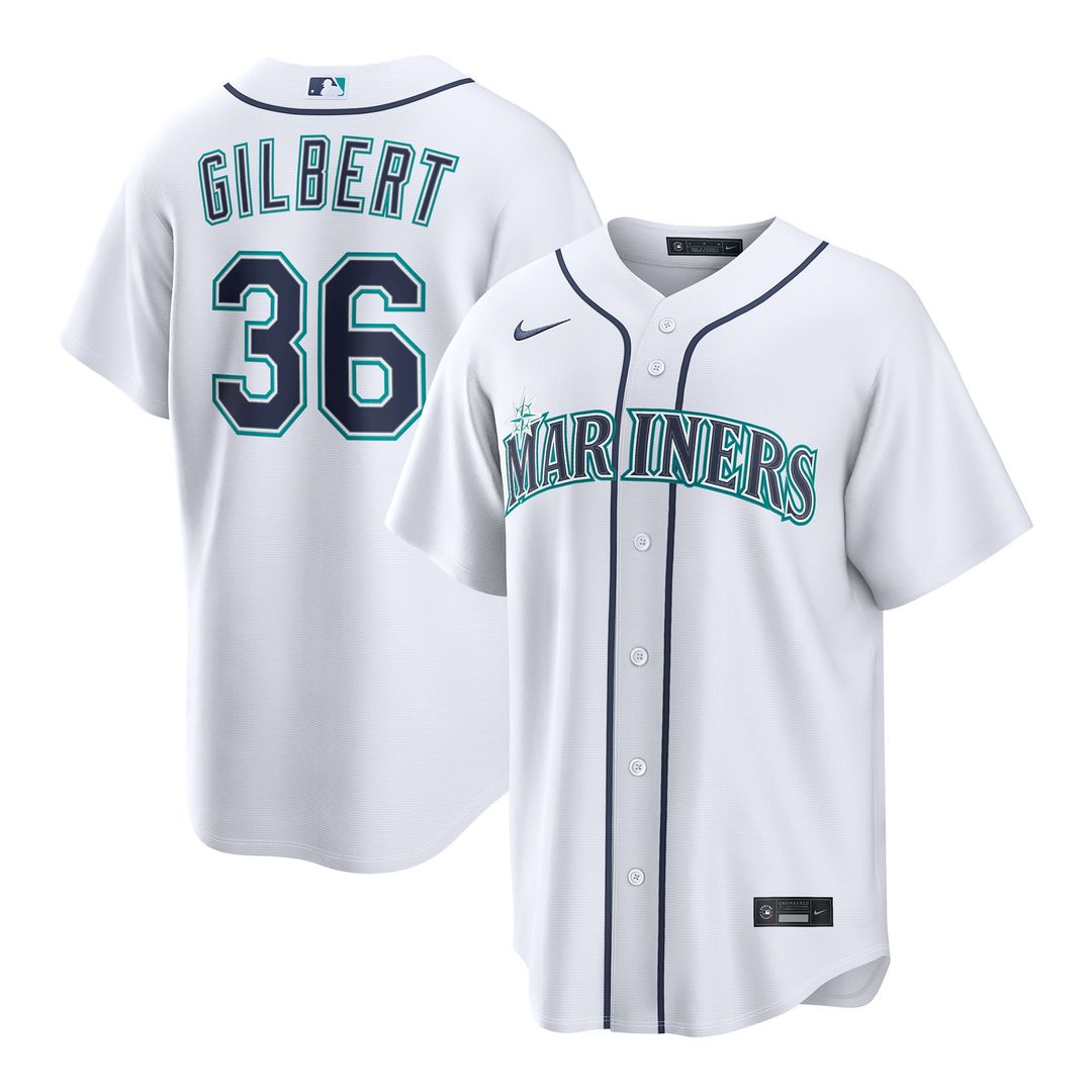 Seattle Mariners Nike Logan Gilbert Home Replica Baseball Jersey - White