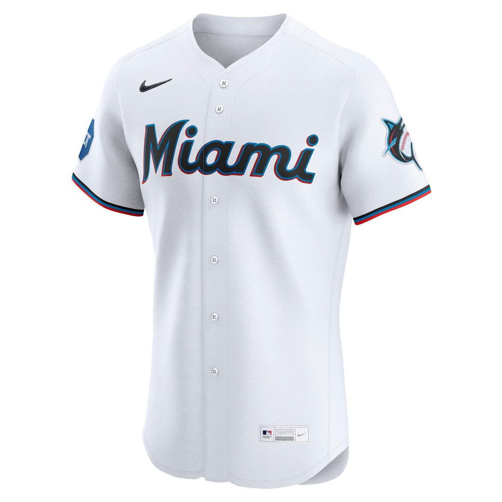 Miami Marlins Nike Home Elite Baseball Jersey - White