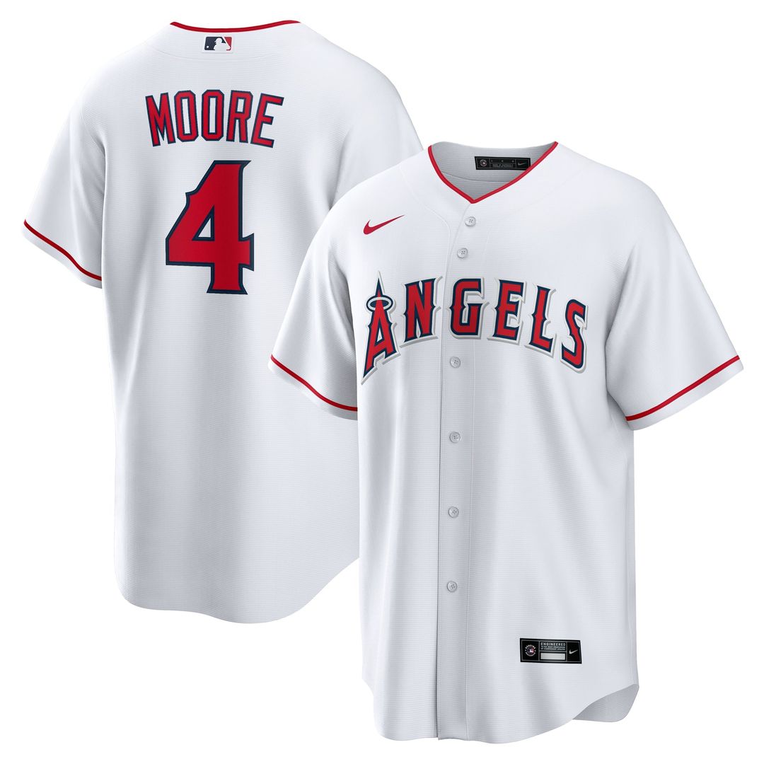 Los Angeles Angels Nike Christian Moore Home Replica Baseball Jersey - White