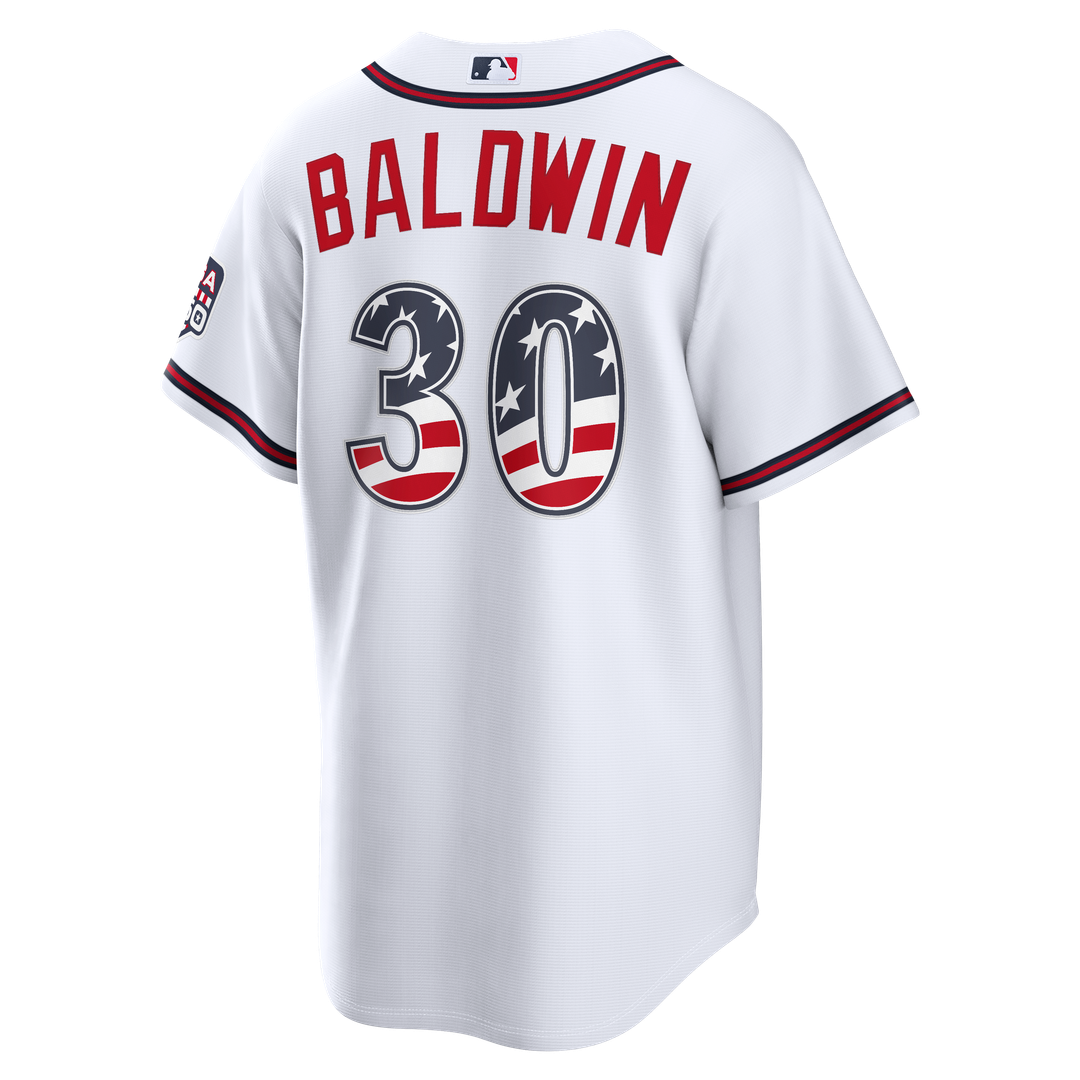 Atlanta Braves Nike Fourth of July Drake Baldwin USA 250 Stadium Baseball Jersey - White