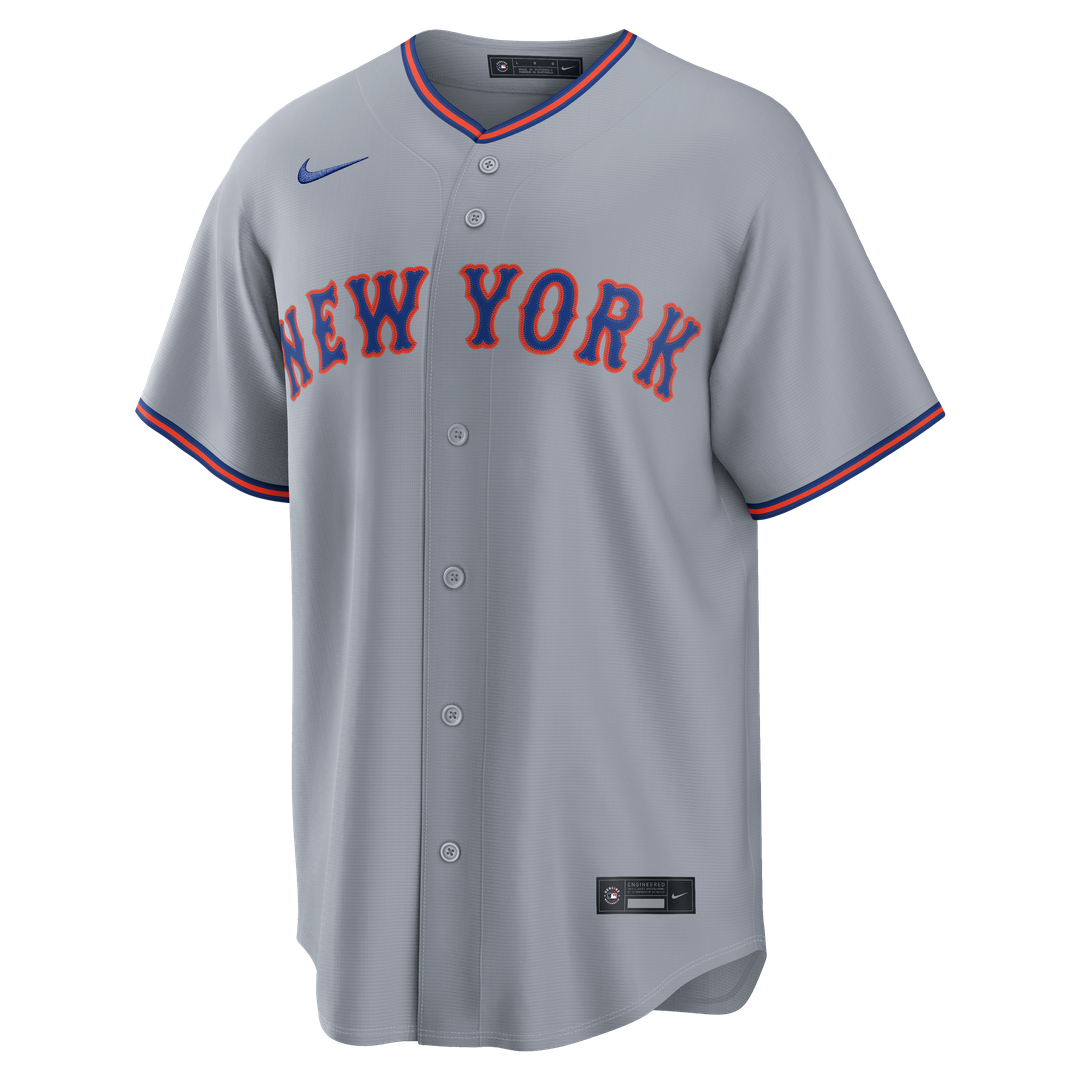 New York Mets Nike Francisco Lindor Road Replica Baseball Jersey - Gray