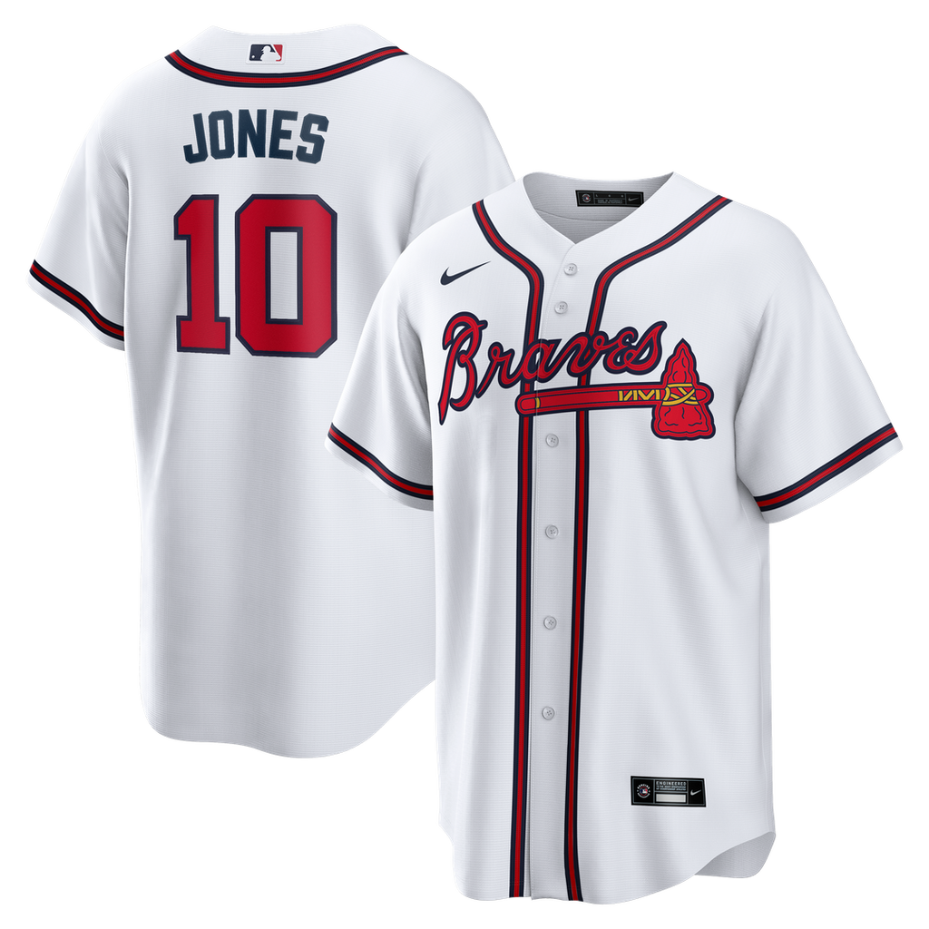 Atlanta Braves Nike Chipper Jones Home Retired Player Replica Baseball Jersey - White