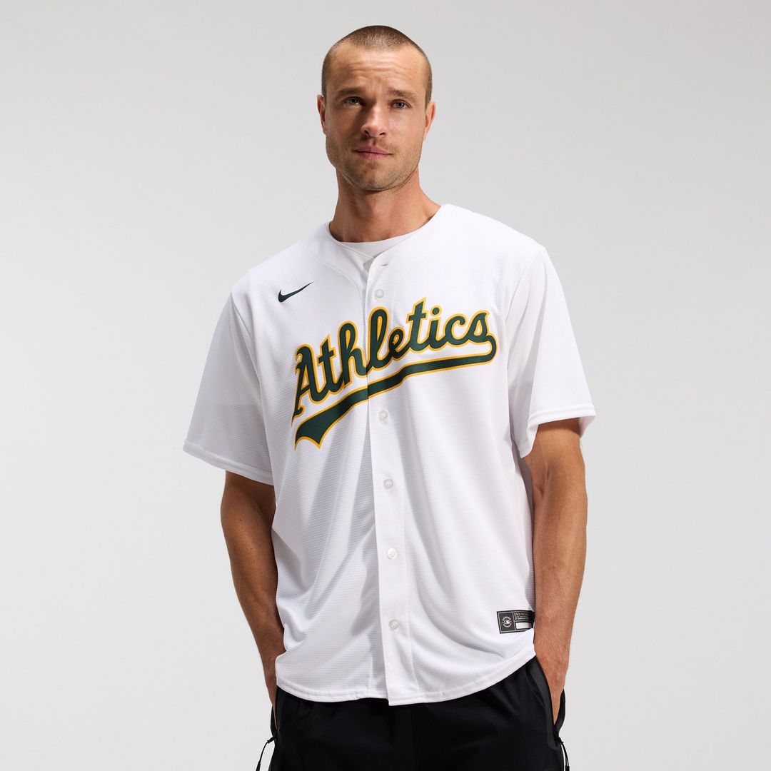 Athletics Nike Home Replica Team Baseball Jersey - White