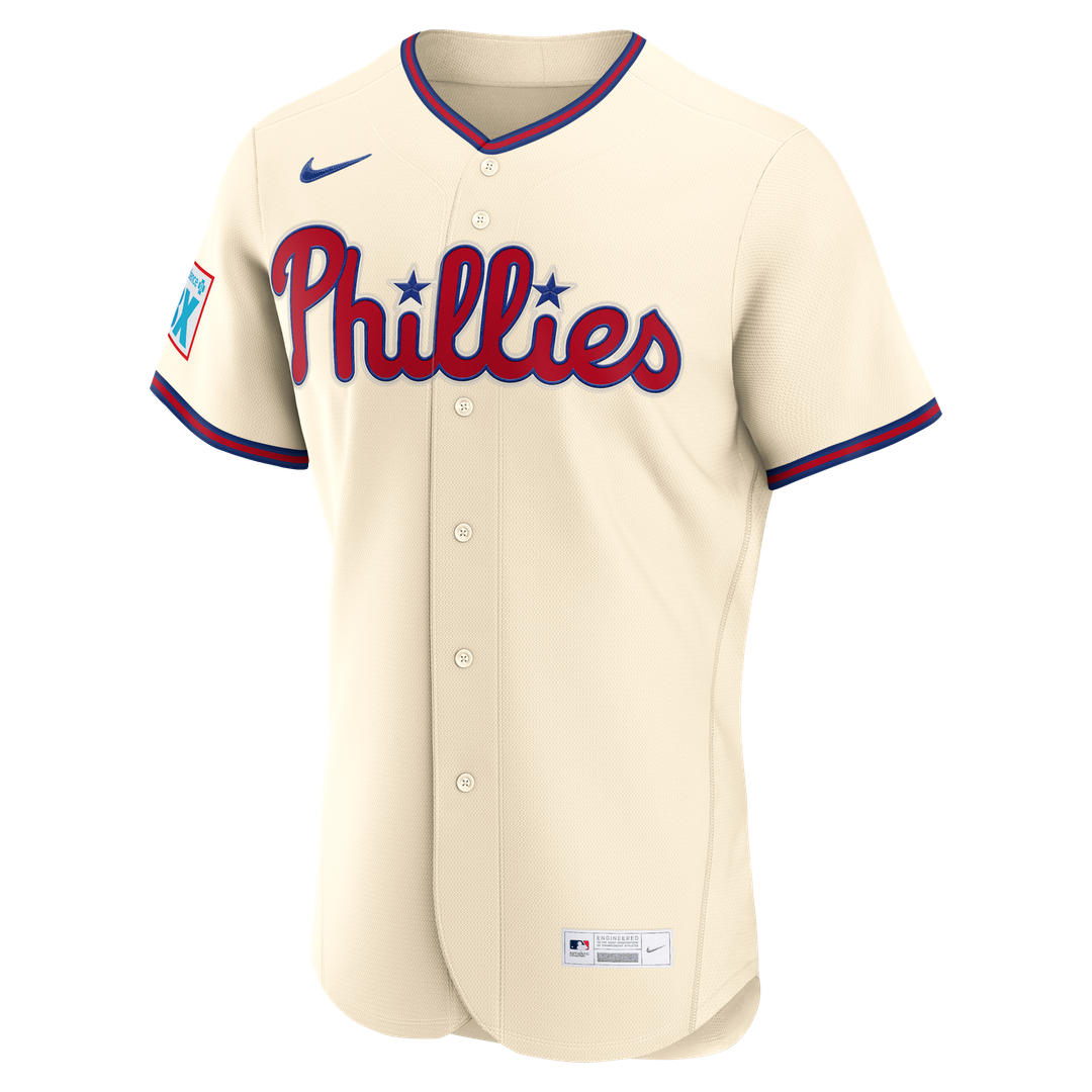 Philadelphia Phillies Nike Bryce Harper Home Authentic Sponsor Patch Baseball Jersey - White