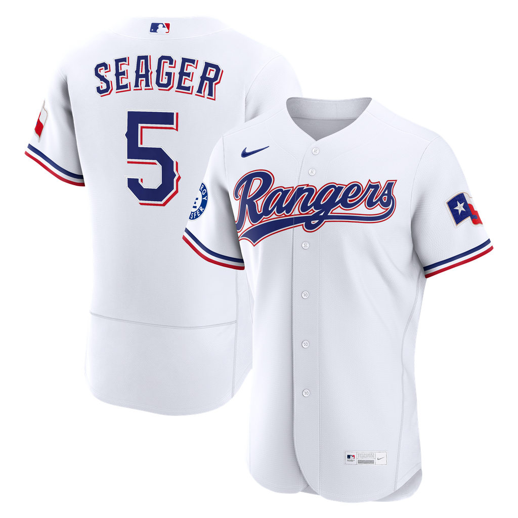 Texas Rangers Nike Corey Seager Home Authentic Sponsor Patch Baseball Jersey - White