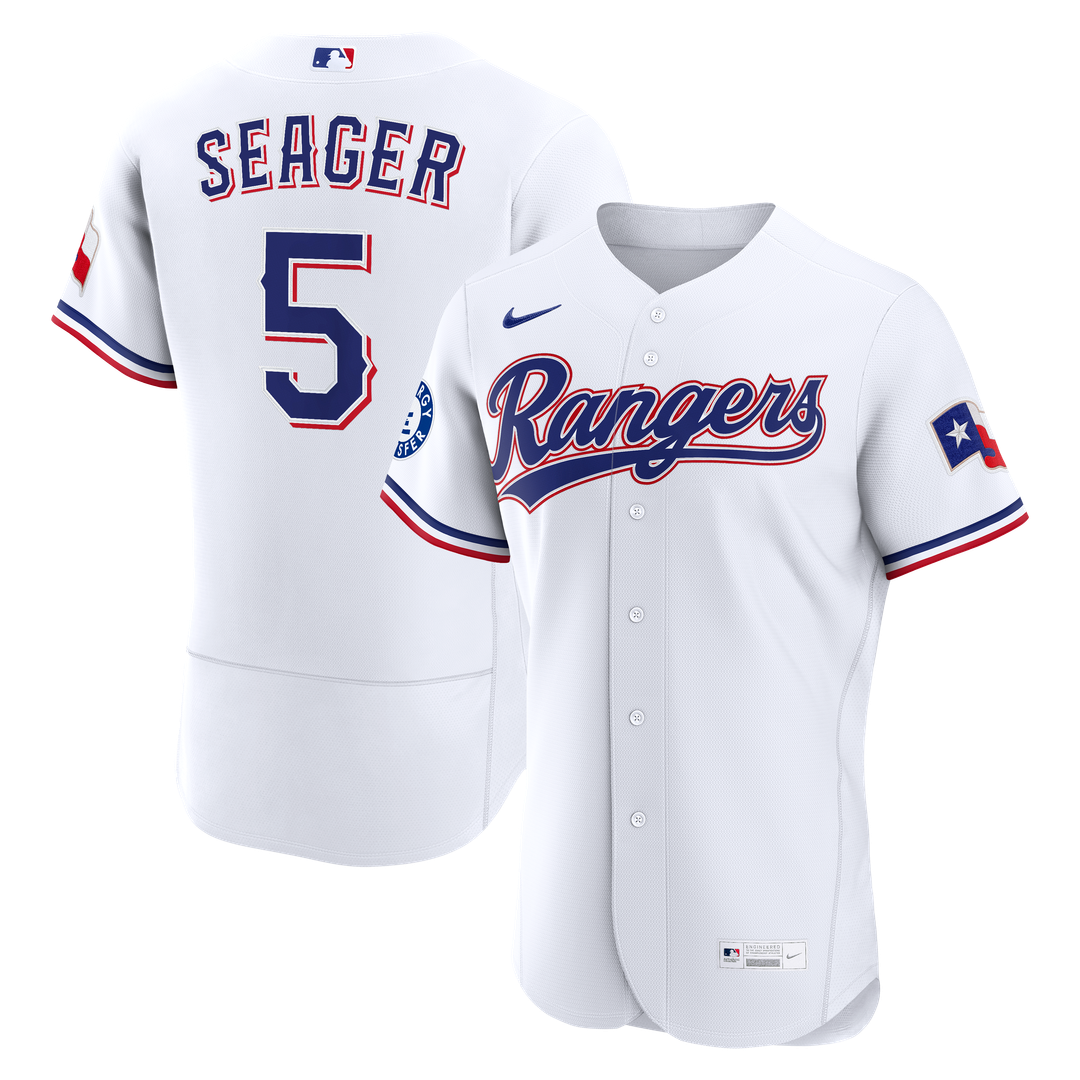 Texas Rangers Nike Corey Seager Home Authentic Sponsor Patch Baseball Jersey - White