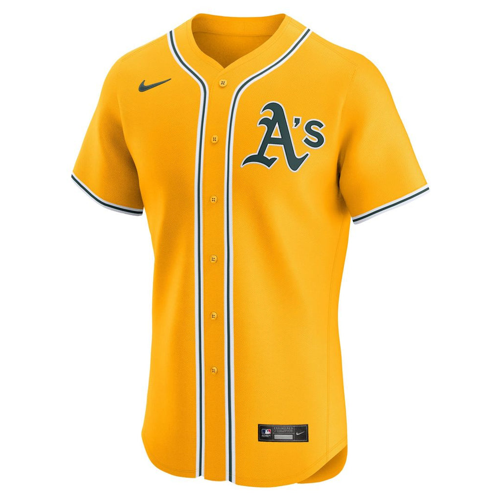 Athletics Nike Alternate 2 Elite Baseball Jersey - Gold