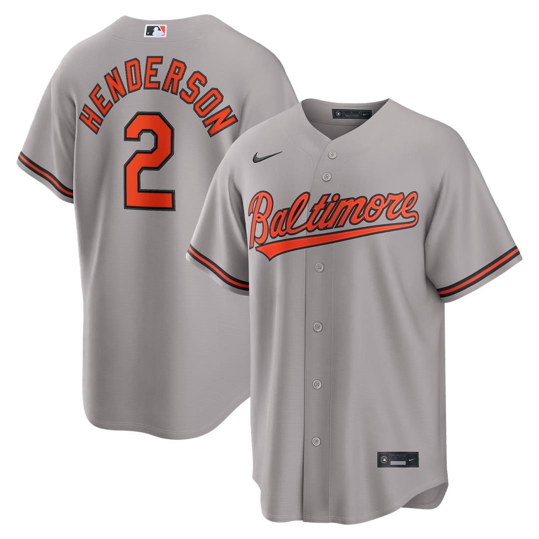 Baltimore Orioles Nike Gunnar Henderson Road Replica Baseball Jersey - Gray