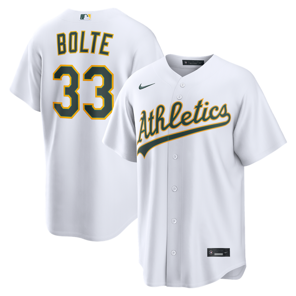 Athletics Nike Henry Bolte Home Replica Baseball Jersey - White