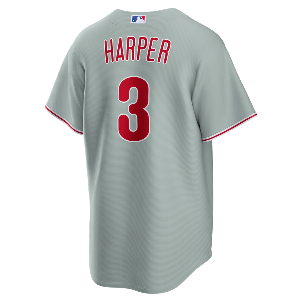 Philadelphia Phillies Nike Bryce Harper Road Replica Baseball Jersey - Gray