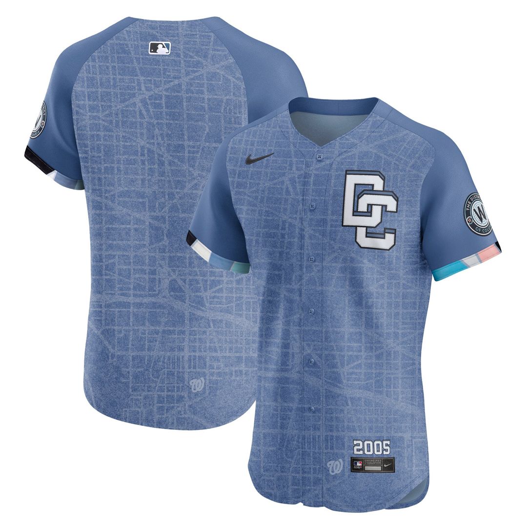 Washington Nationals Nike 2025 City Connect Elite Baseball Jersey - Blue