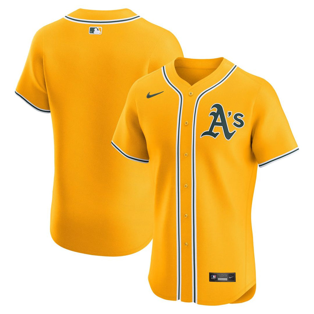 Athletics Nike Alternate 2 Elite Baseball Jersey - Gold