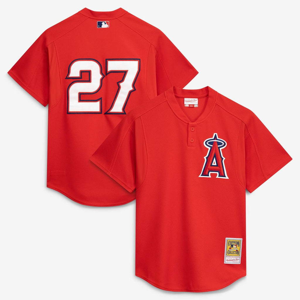 California Angels Mitchell & Ness Vladimir Guerrero Authentic Batting Practice Baseball Jersey - Red