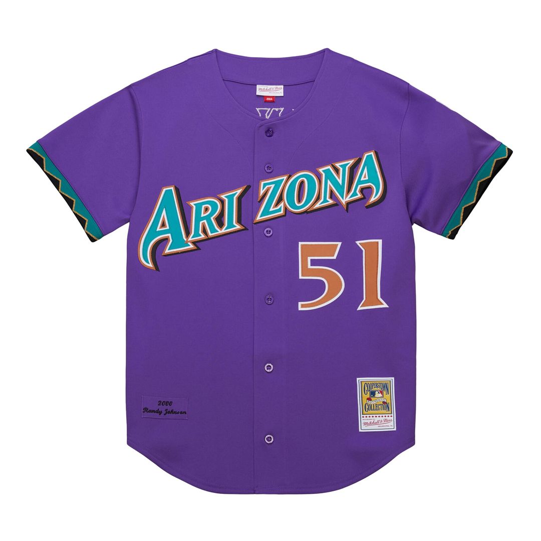 Arizona Diamondbacks Mitchell & Ness Randy Johnson 2000 Throwback Authentic Baseball Jersey - Purple