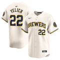 Milwaukee Brewers Nike Christian Yelich Home Limited Baseball Jersey - Cream