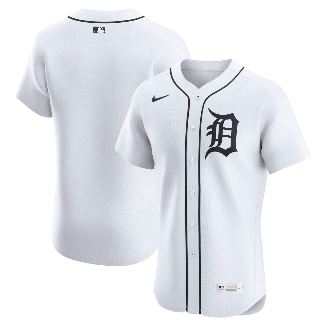 Detroit Tigers Nike Home Elite Baseball Jersey - White