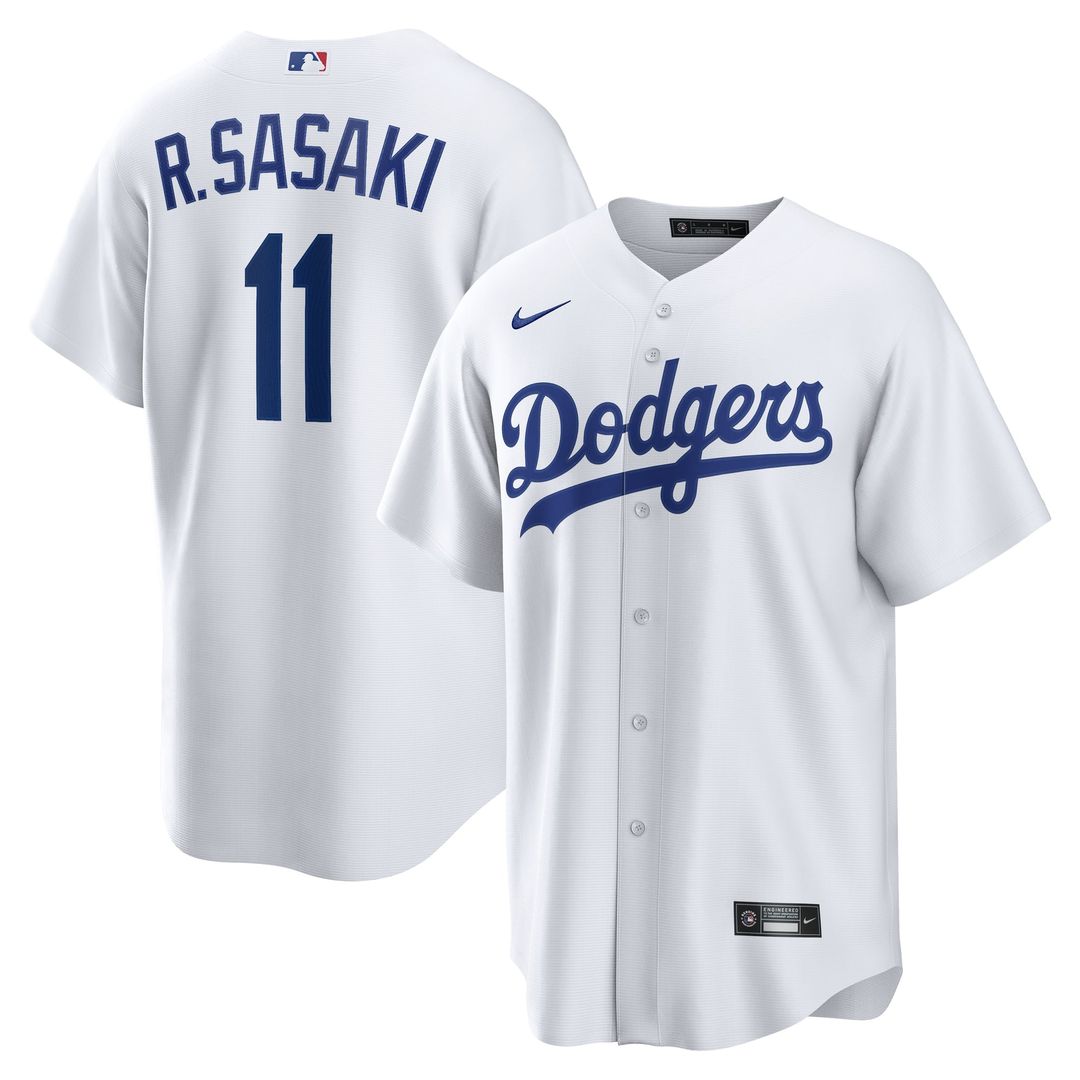 Los Angeles Dodgers Nike Rōki Sasaki Replica Baseball Jersey - White