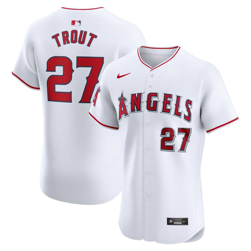 Los Angeles Angels Nike Mike Trout Home Elite Baseball Jersey - White
