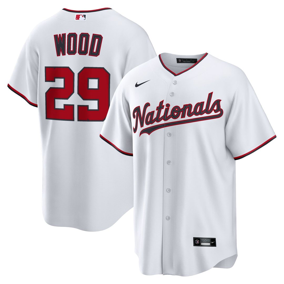 Washington Nationals Nike James Wood Home Replica Baseball Jersey - White
