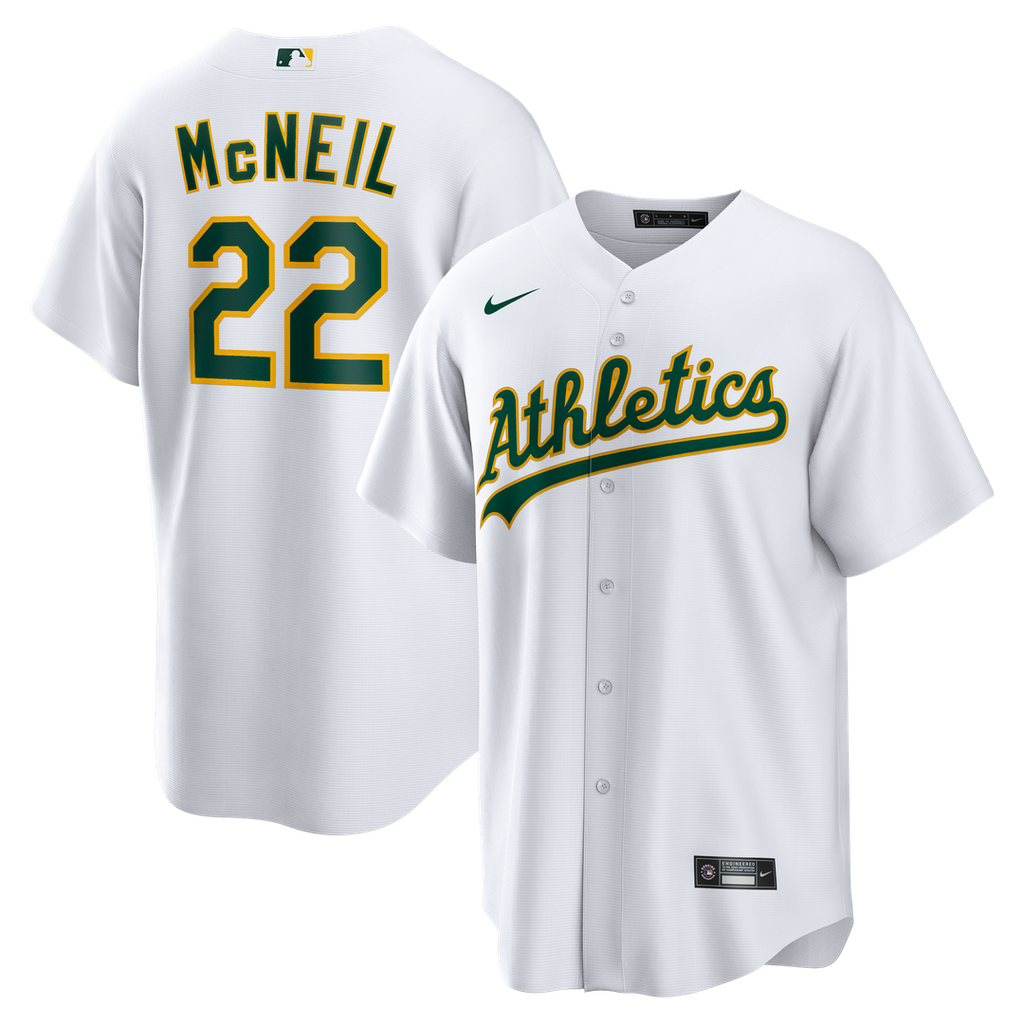 Athletics Nike Jeff McNeil Home Replica Baseball Jersey - White