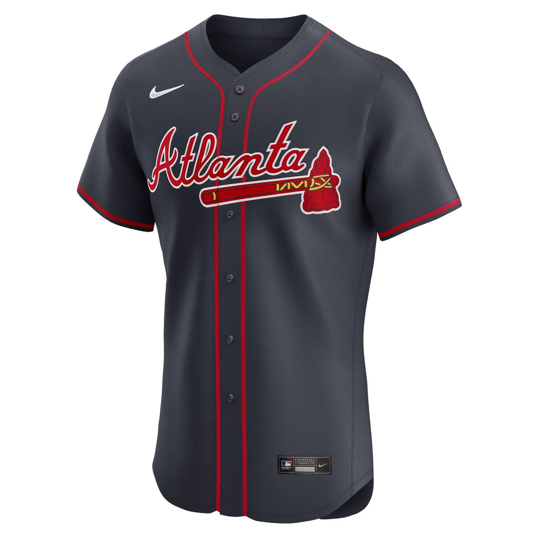Atlanta Braves Nike Ronald Acuña Jr. Alternate Elite Baseball Jersey - Navy