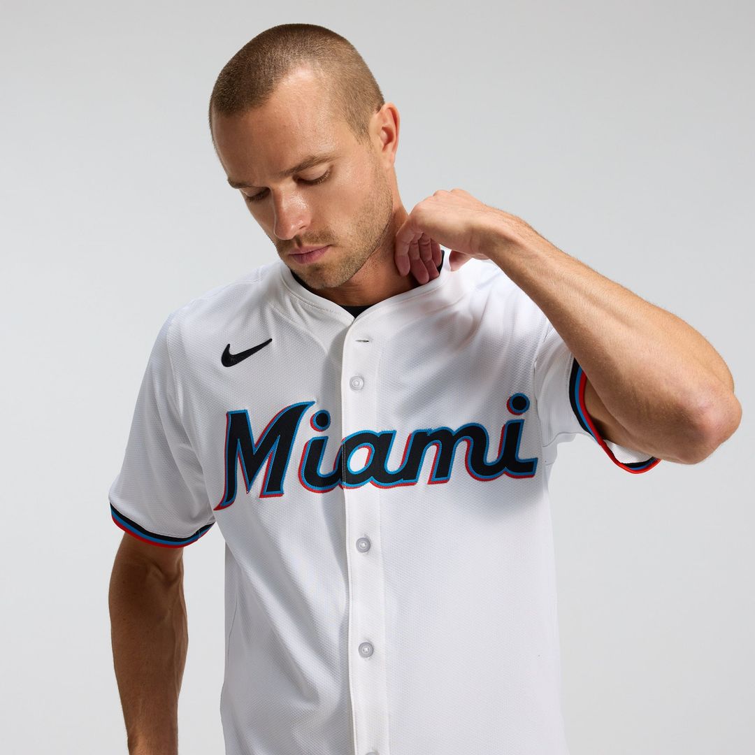 Miami Marlins Nike Home Elite Baseball Jersey - White