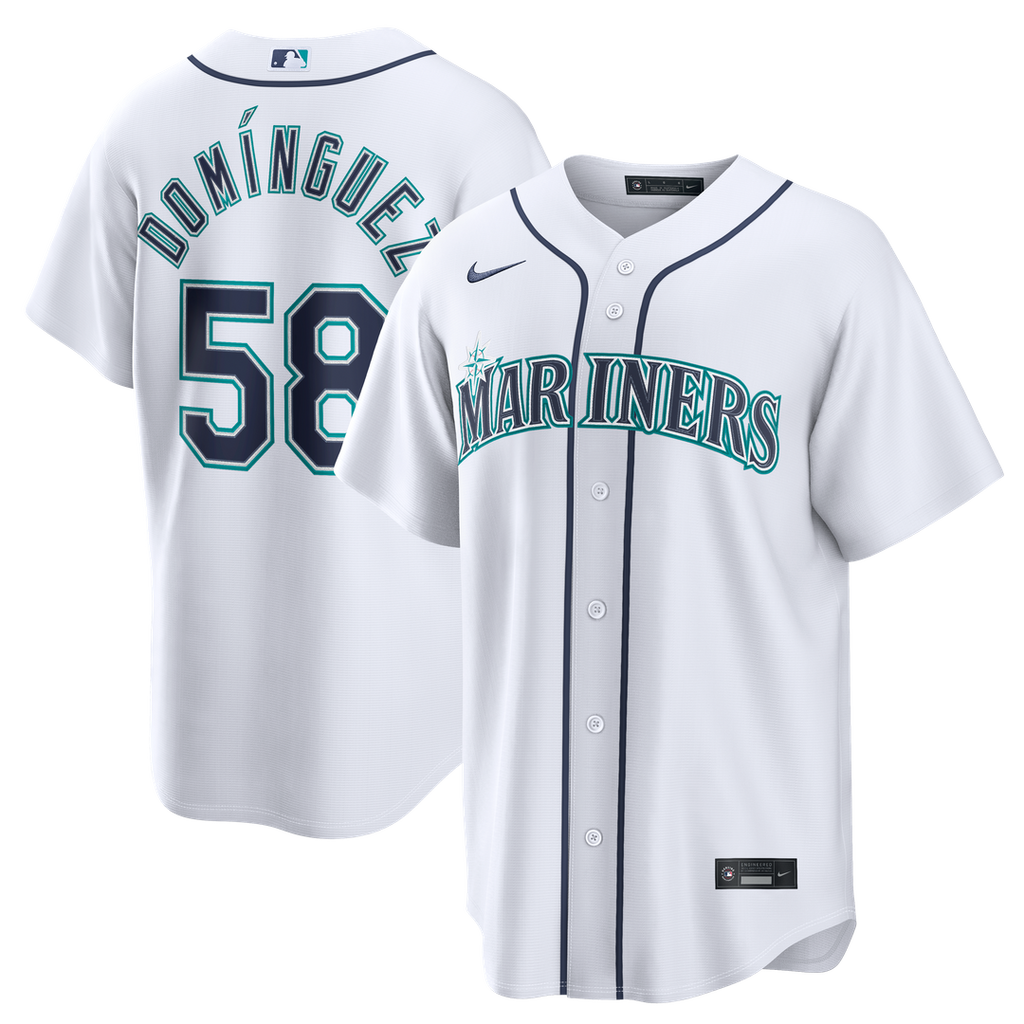 Seattle Mariners Nike Seranthony Domínguez Home Replica Baseball Jersey - White