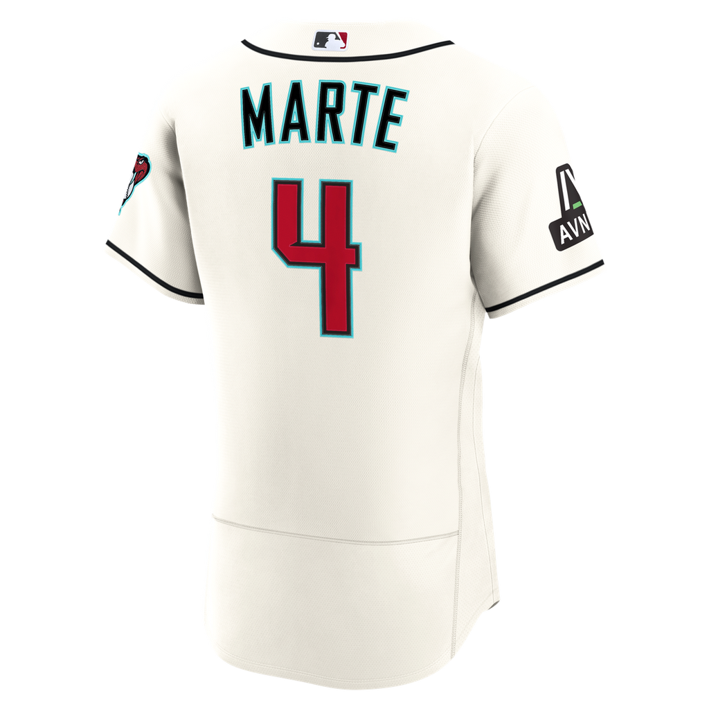 Arizona Diamondbacks Nike Ketel Marte Home Authentic Sponsor Patch Baseball Jersey - Cream