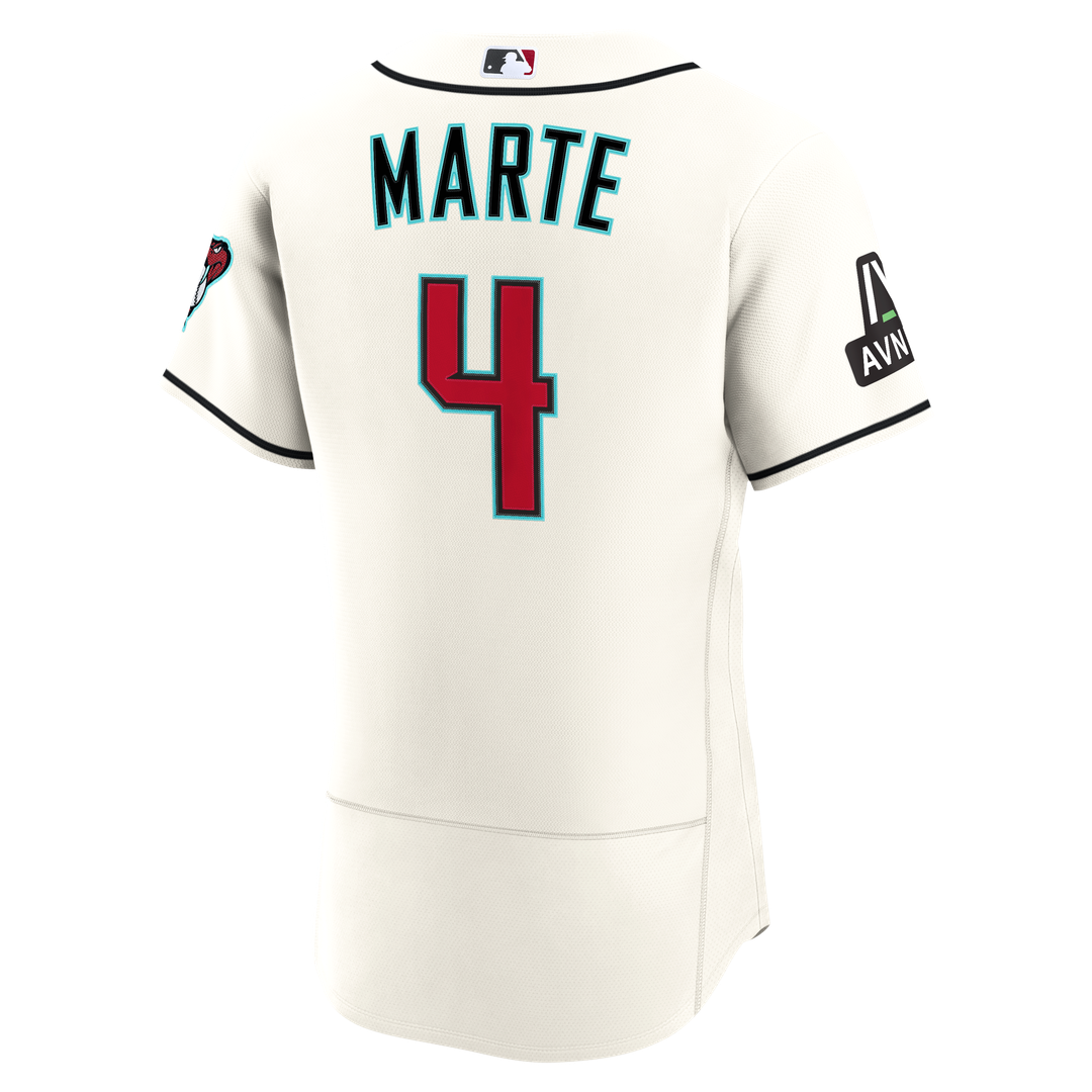 Arizona Diamondbacks Nike Ketel Marte Home Authentic Sponsor Patch Baseball Jersey - Cream