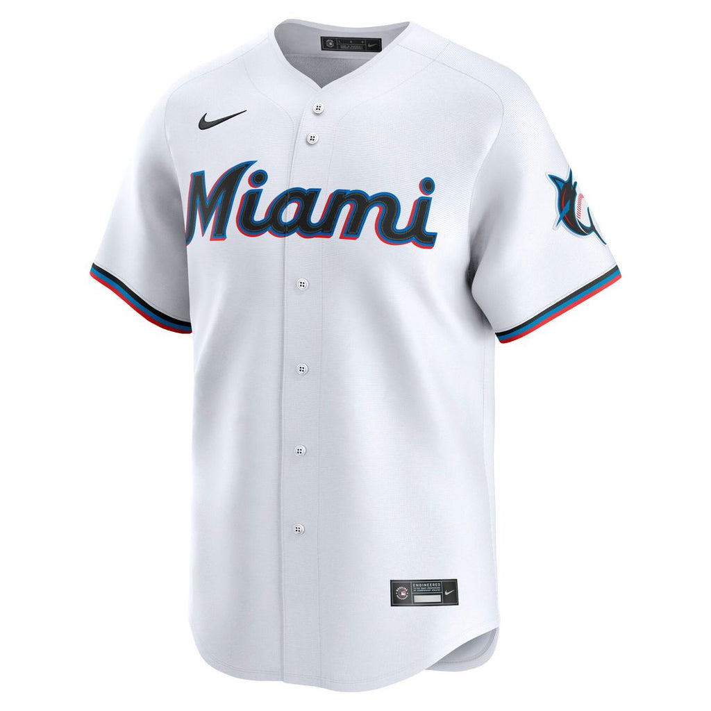 Miami Marlins Nike Home Limited Baseball Jersey - White