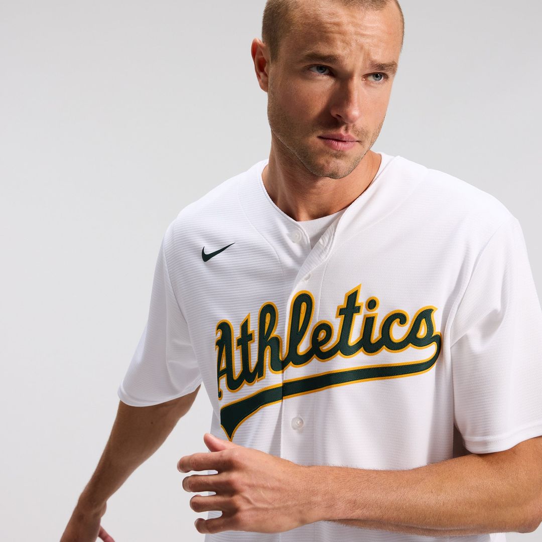 Athletics Nike Home Replica Team Baseball Jersey - White