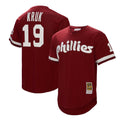 Philadelphia Phillies Mitchell & Ness John Kruk Burgundy Big & Tall Cooperstown Collection Mesh Batting Practice Baseball Jersey