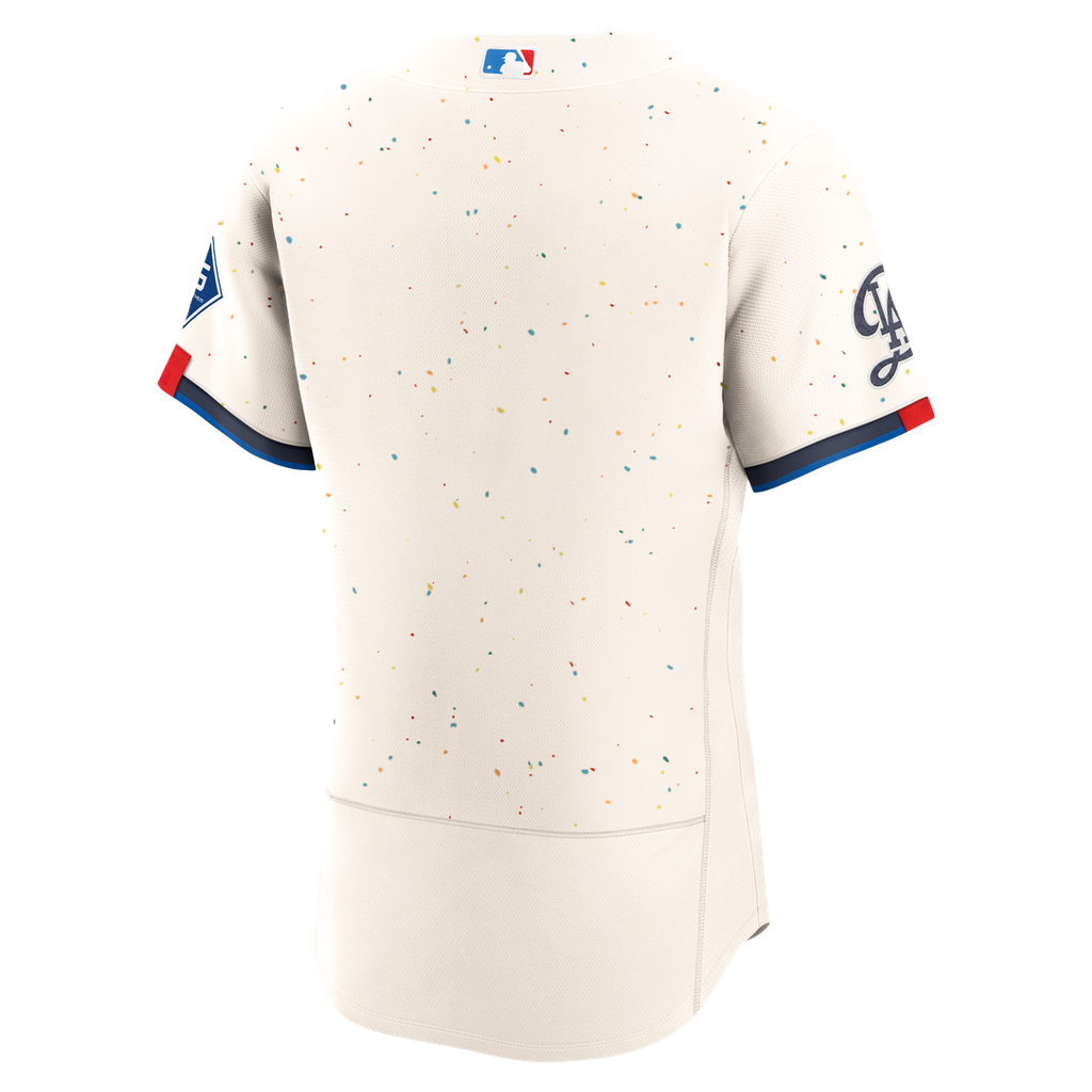 Los Angeles Dodgers Nike City Connect Authentic Sponsor Patch Baseball Jersey - Cream