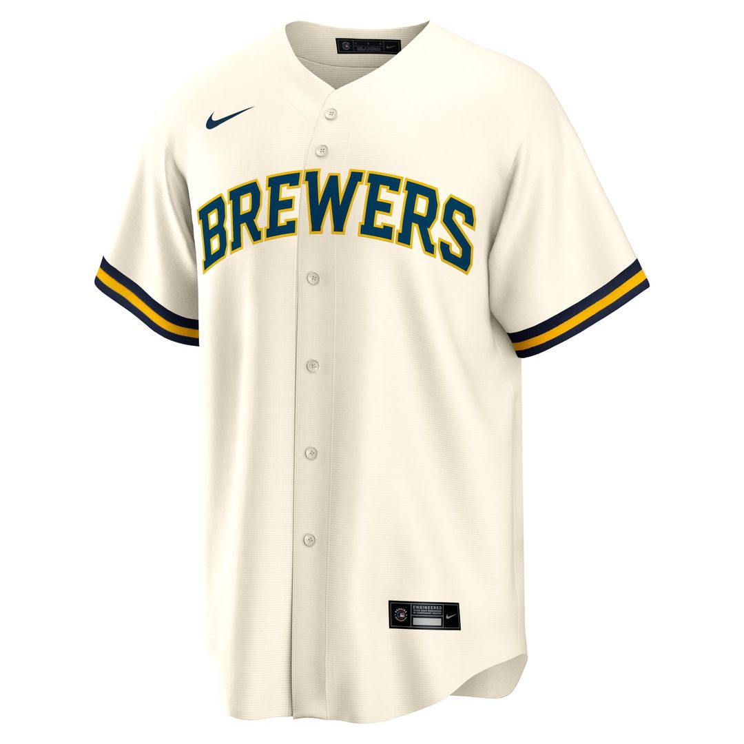 Milwaukee Brewers Nike Jackson Chourio Home Replica Baseball Jersey - Cream