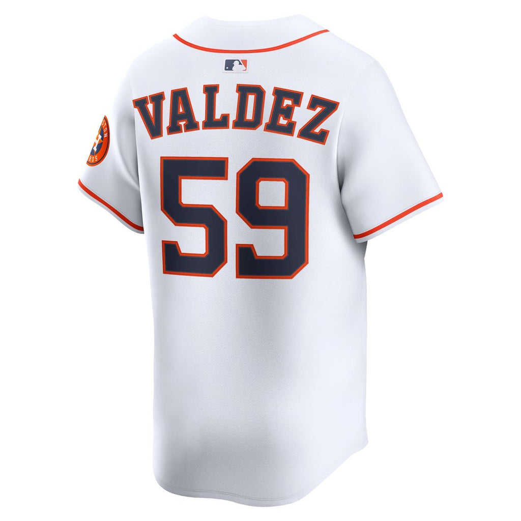 Houston Astros Nike Framber Valdez Home Limited Baseball Jersey - White