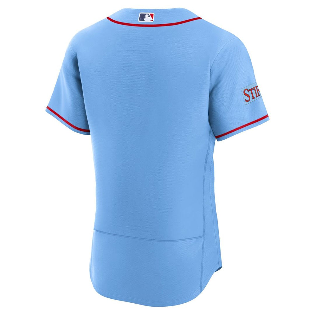 St. Louis Cardinals Nike Alternate Sponsor Patch Authentic Baseball Jersey - Light Blue