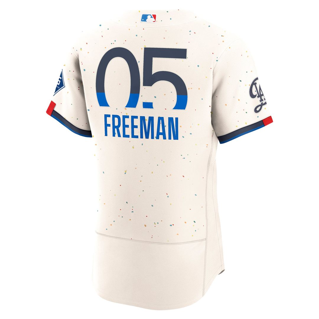 Los Angeles Dodgers Nike Freddie Freeman City Connect Authentic Sponsor Patch Baseball Jersey - Cream